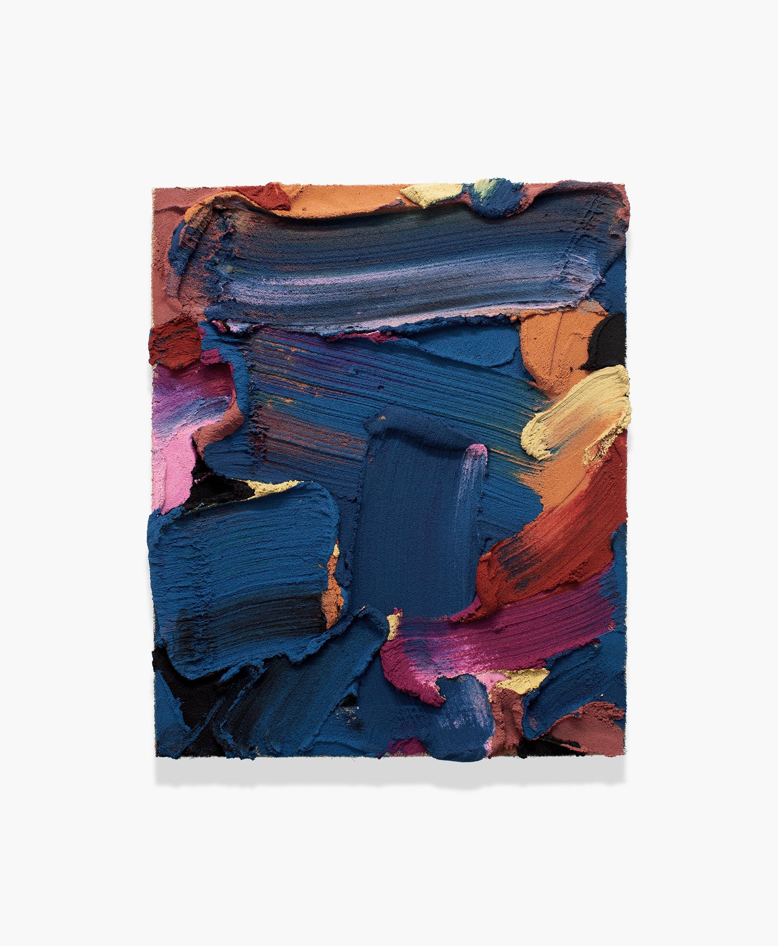 PR121, mixed media on burlap, 2023, 61 × 50 cm