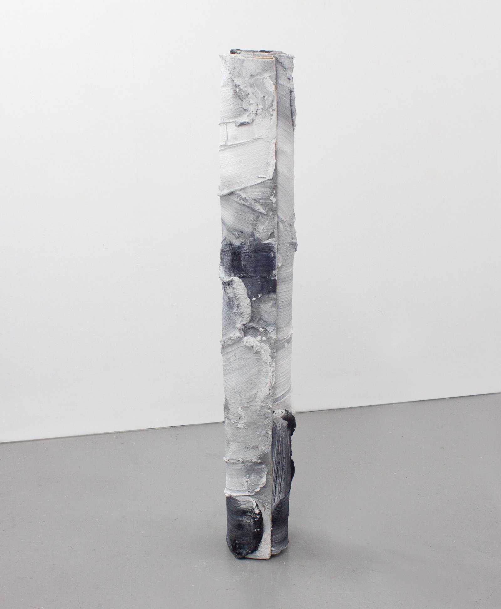 PR_E01, mixed media on burlap, 2023, 150 × 23 cm