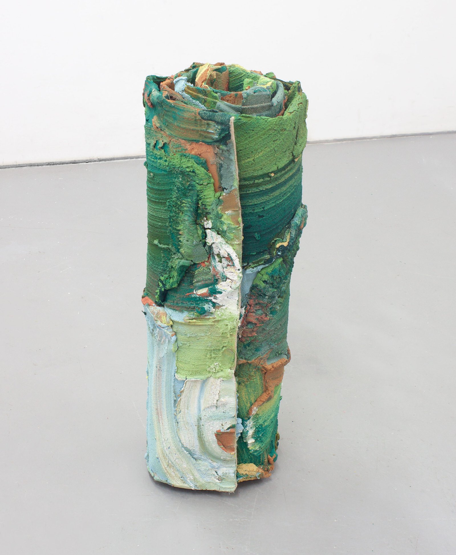PR_E02, mixed media on burlap, 2023, 83 × 30 cm