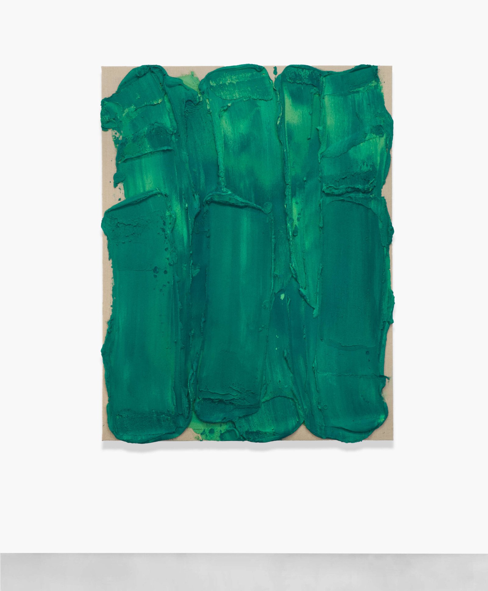 PR143, mixed media on burlap, 2024, 146 × 114 cm