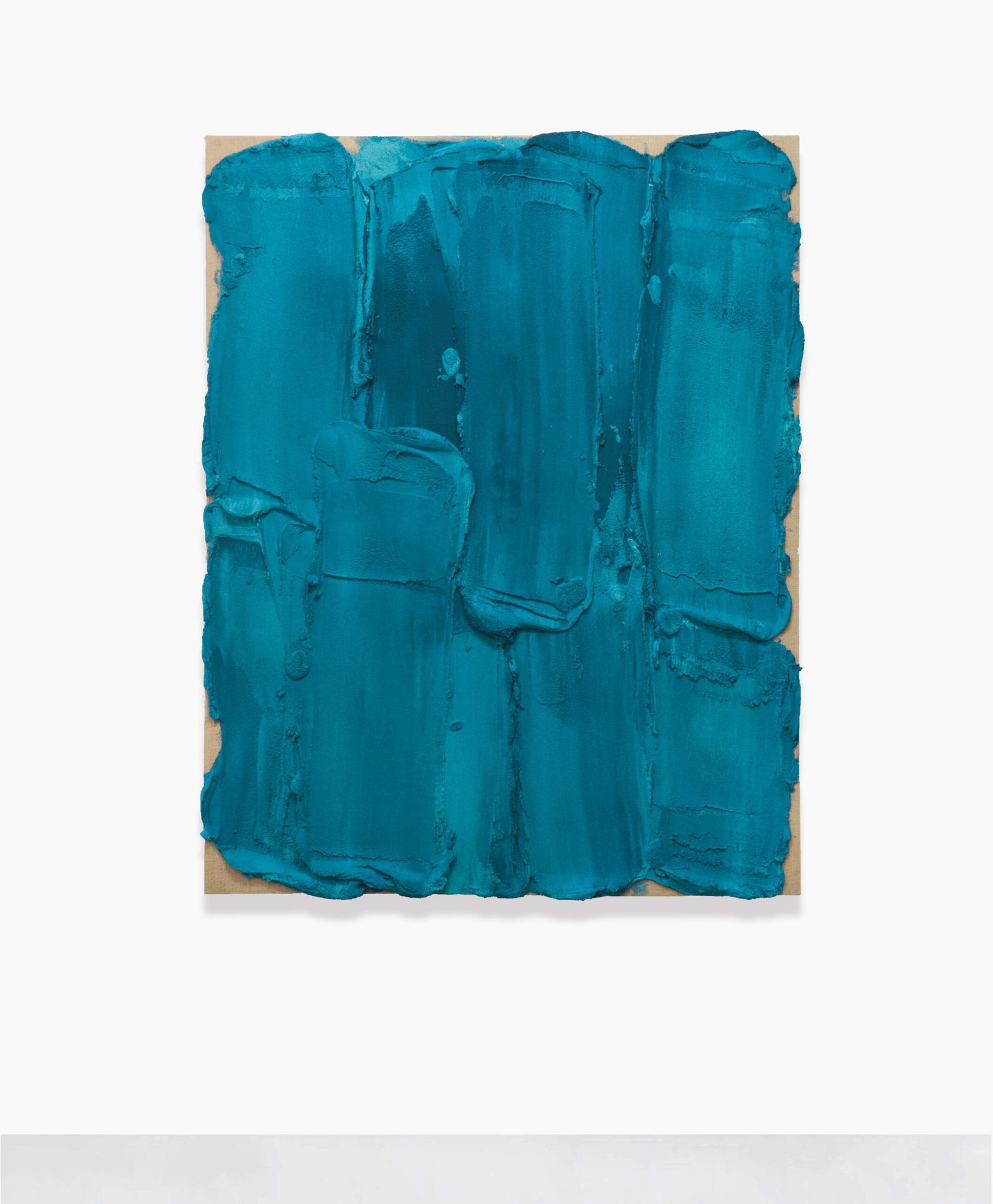 PR144, mixed media on burlap, 2024, 146 × 114 cm