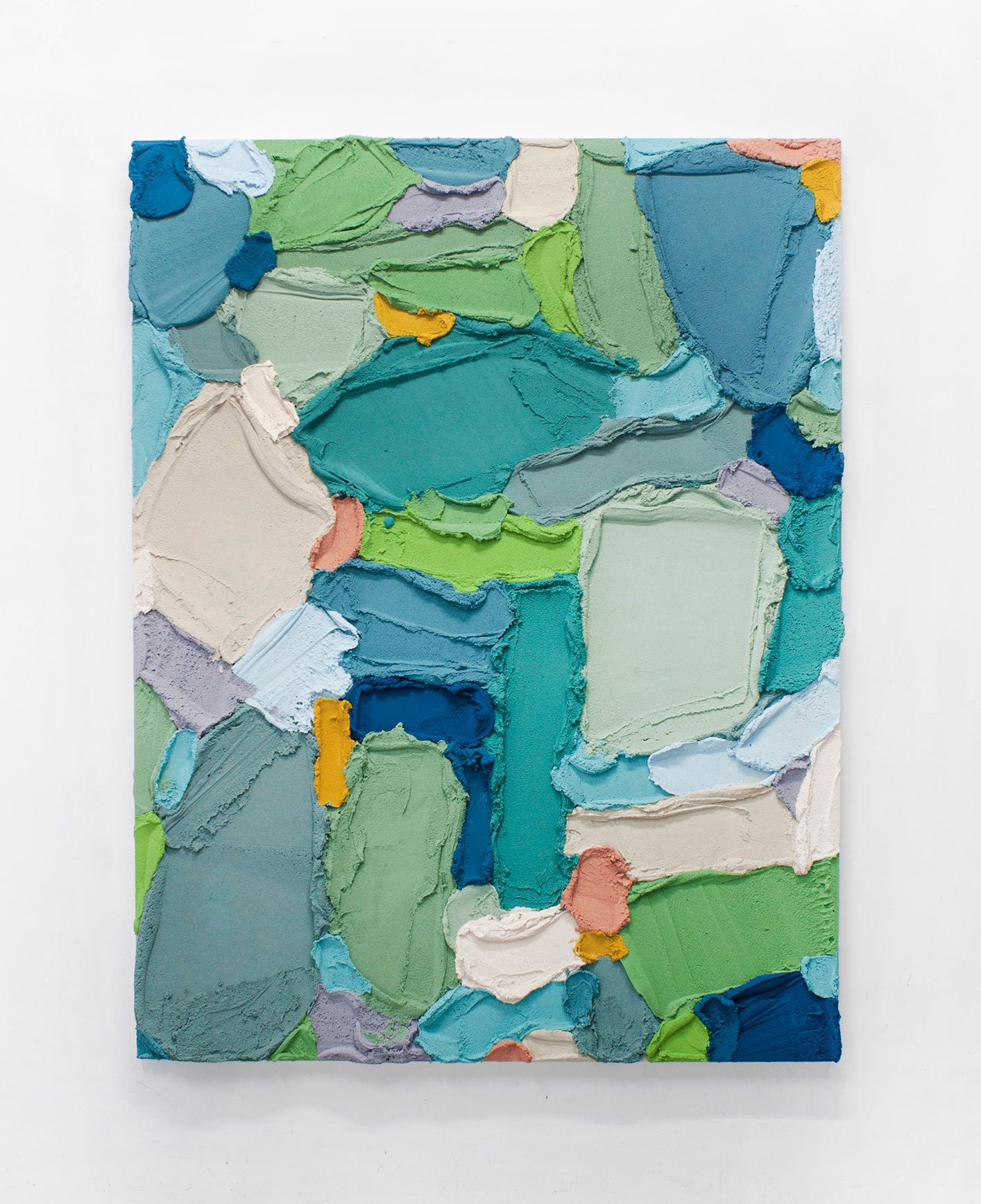 PR45, mixed media on burlap, 2021, 160 × 121 cm