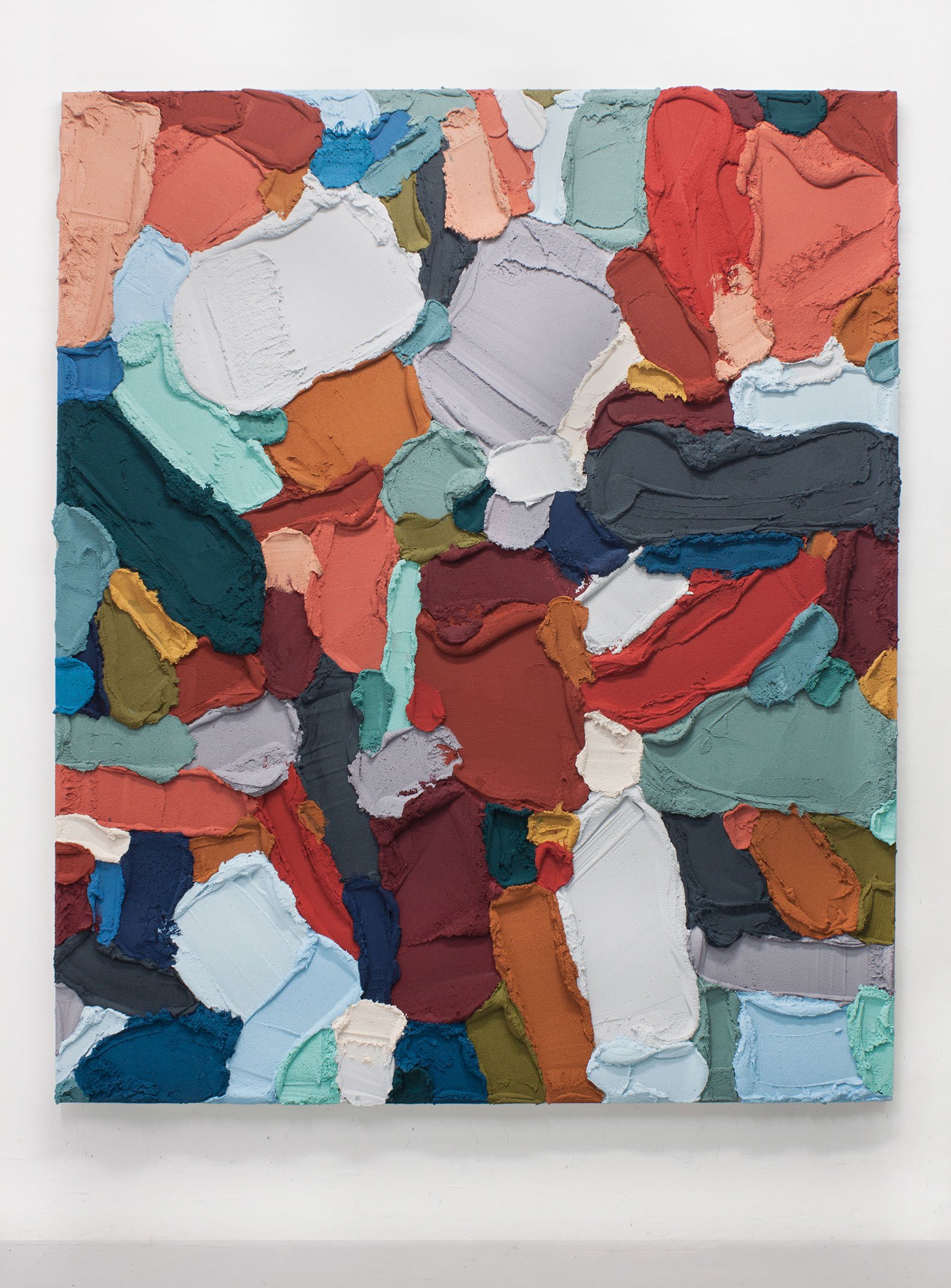 PR47, mixed media on burlap, 2021, 195 × 160 cm