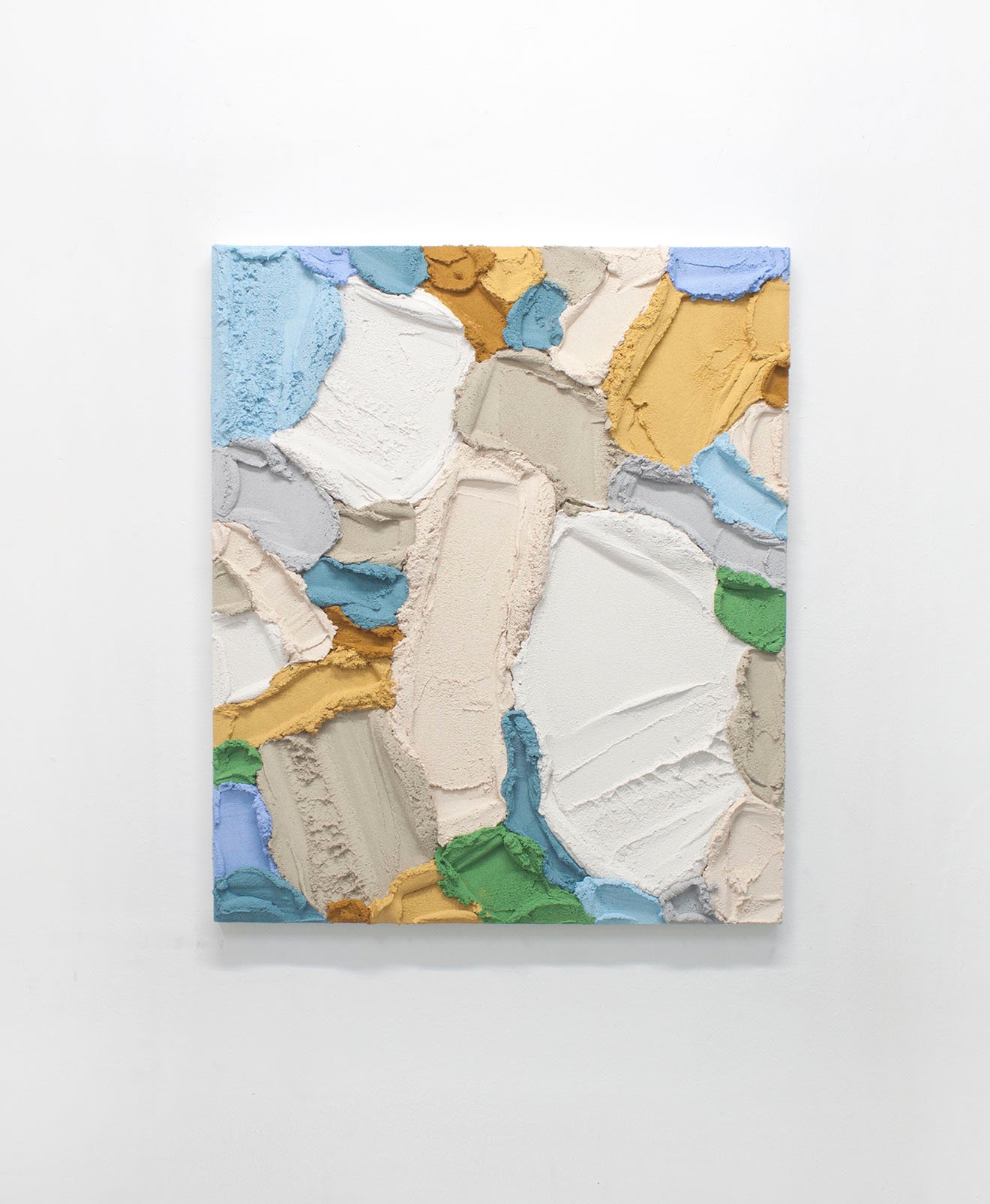 PR63, mixed media on burlap, 2021, 85 × 70 cm