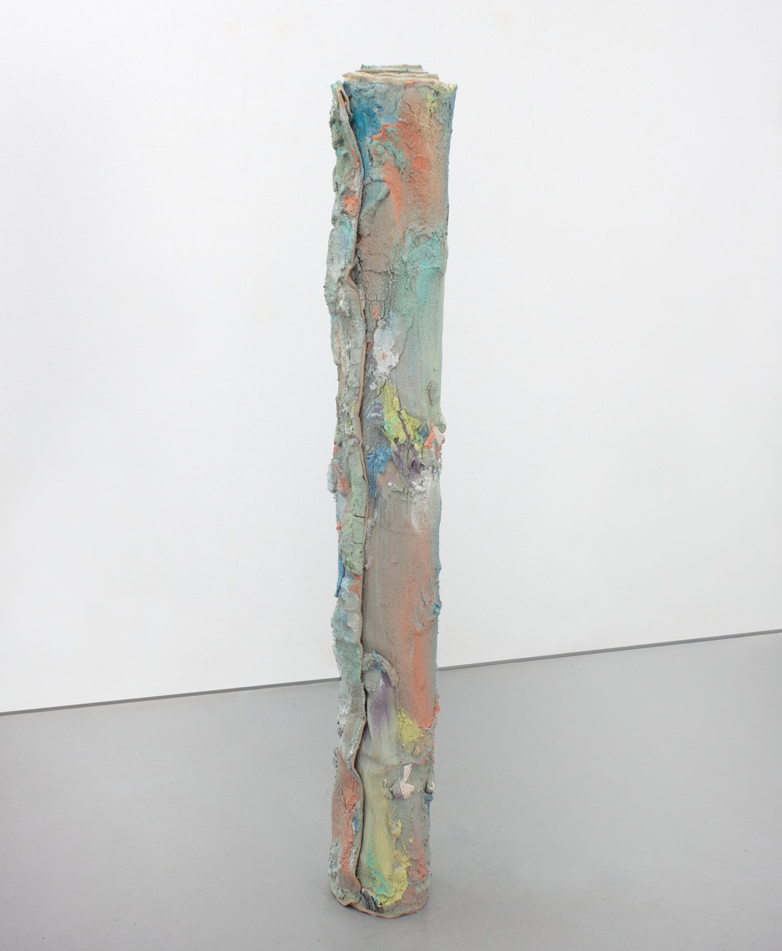PR_E03, mixed media on burlap, 2024, 150 × 23 cm