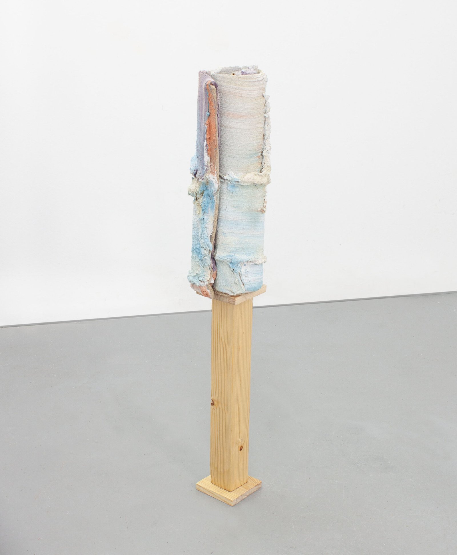 PR_E04, mixed media on burlap, 2024, 52 × 19 cm
